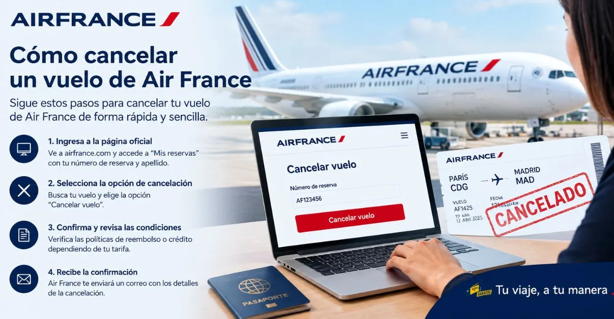 Cancelar un vuelo de Air France